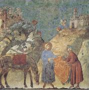 GIOTTO di Bondone St Francis Giving his Cloak to a Poor Man USA oil painting artist